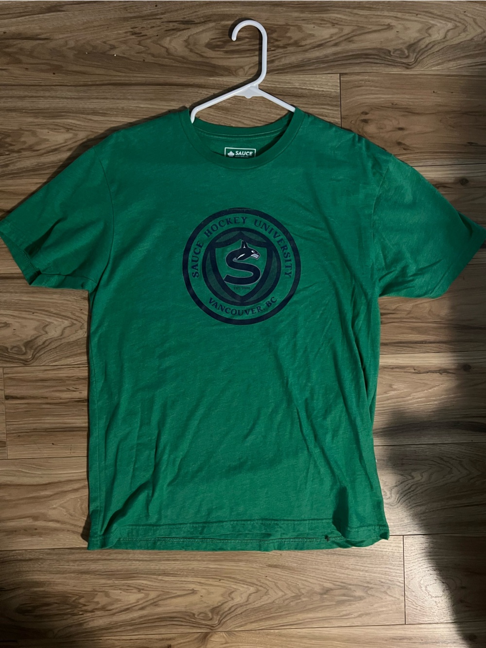 Sauce Hockey Vancouver University Green Crewneck T-Shirt
